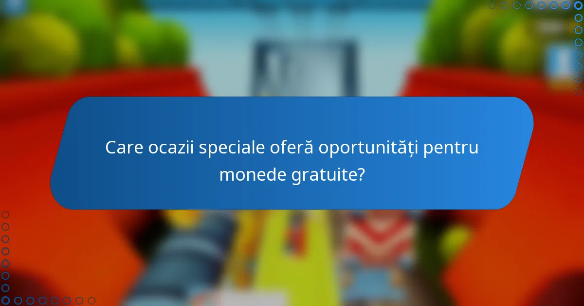 Care ocazii speciale oferă oportunități pentru monede gratuite?