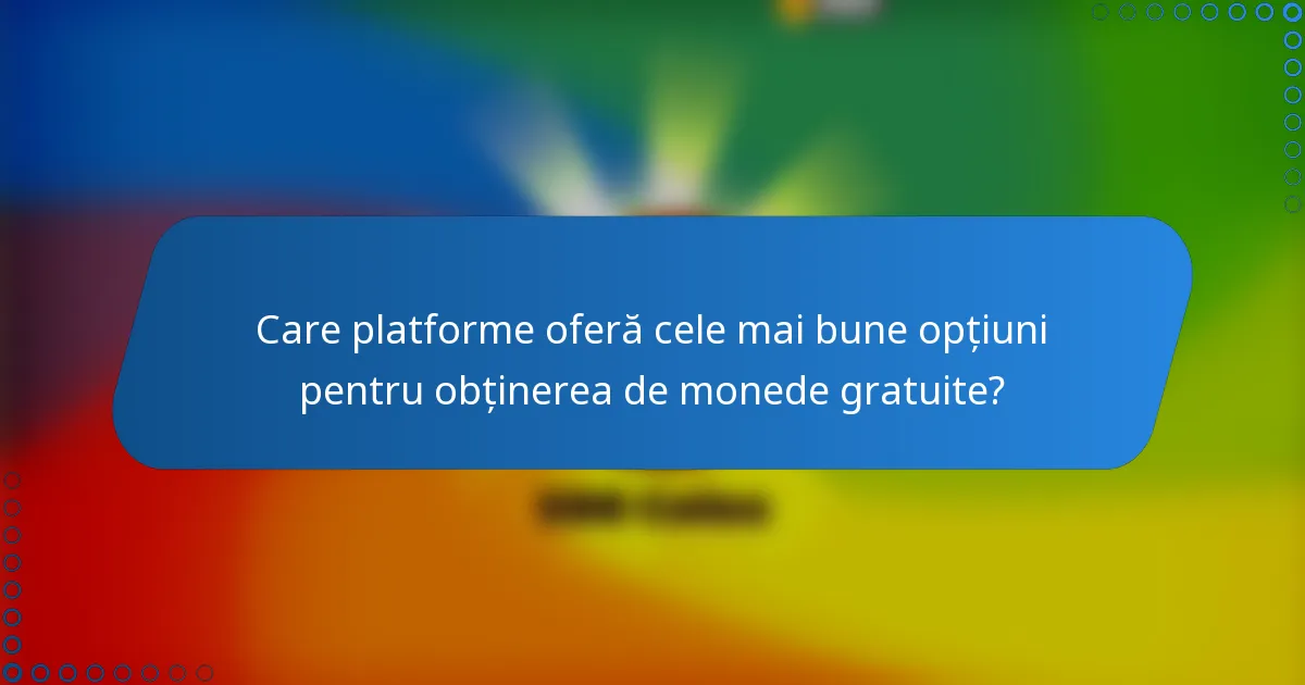 Care platforme oferă cele mai bune opțiuni pentru obținerea de monede gratuite?