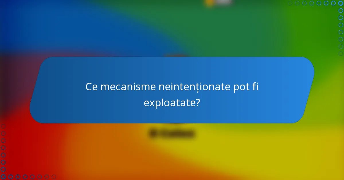 Ce mecanisme neintenționate pot fi exploatate?