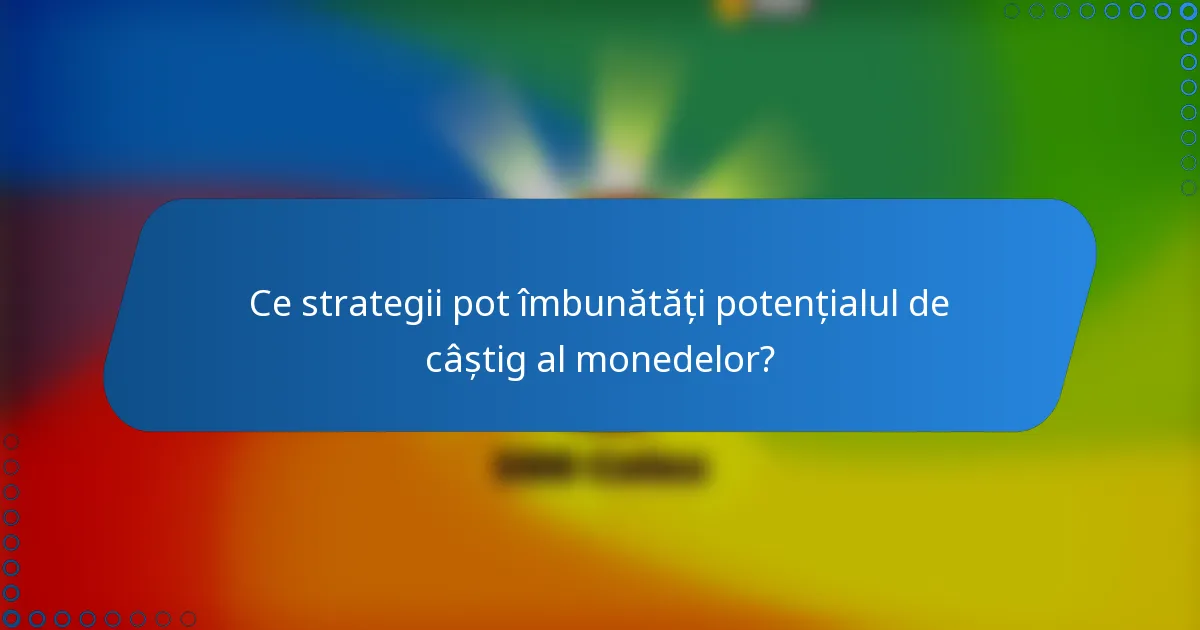 Ce strategii pot îmbunătăți potențialul de câștig al monedelor?